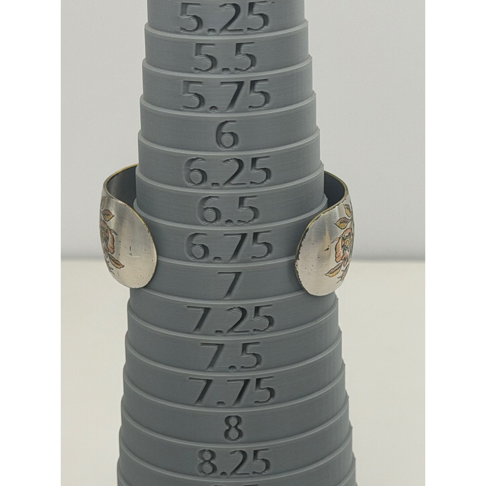 Reed & Barton Damascene Floral Cuff Bracelet Vintage Silver Gold Copper Tone 439 - Picture 5 of 6